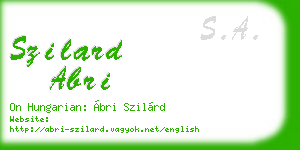 szilard abri business card